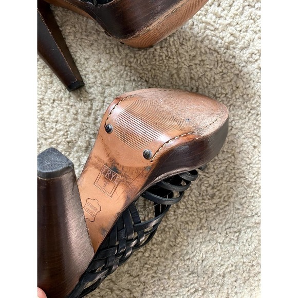 Frye Joy Huarache Slingback Platform Heels Size 8.5 - Picture 4 of 5